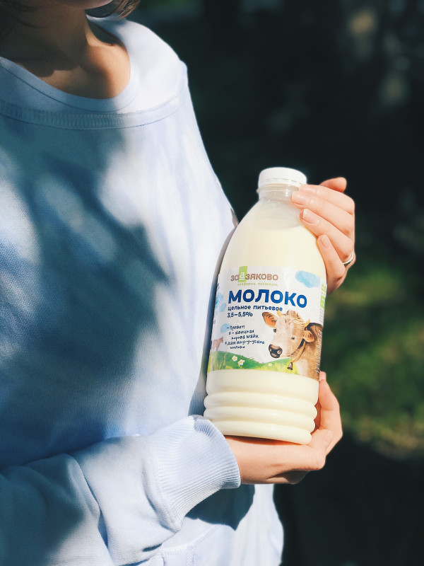 Молоко питьевое цельное пастеризованное 3,5%-5,5% 1л